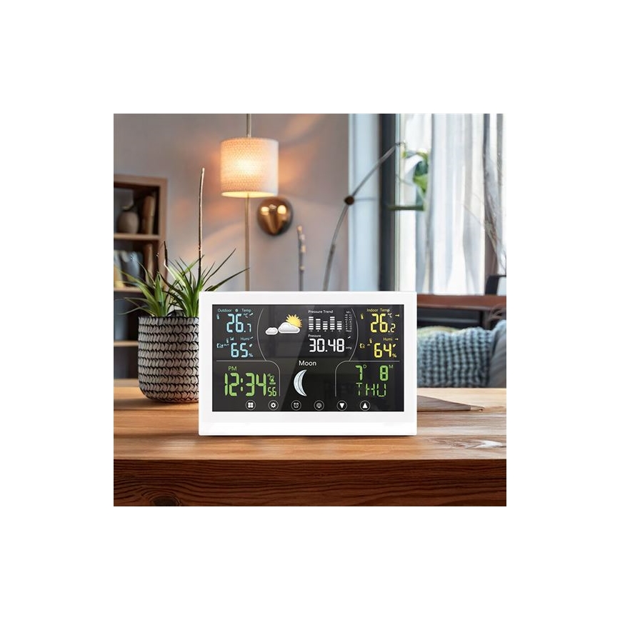 Wetterstation mit Farbdisplay 5V/2xAAA weiß