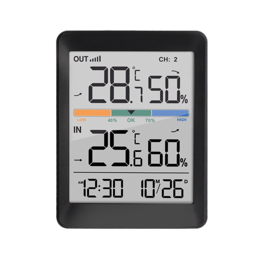 Station météo avec réveil 2xAAA noir