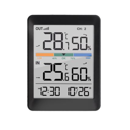 Stazione meteo con sveglia 2xAAA + 2xAAA nero