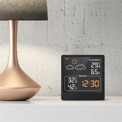 Digitales Thermometer 5V/2xAAA + 2xAAA schwarz