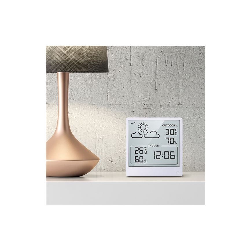 Digitales Thermometer 5V/2xAAA + 2xAAA weiß