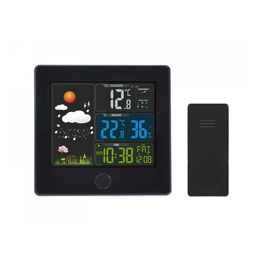 Station météo avec écran LCD 230V noire