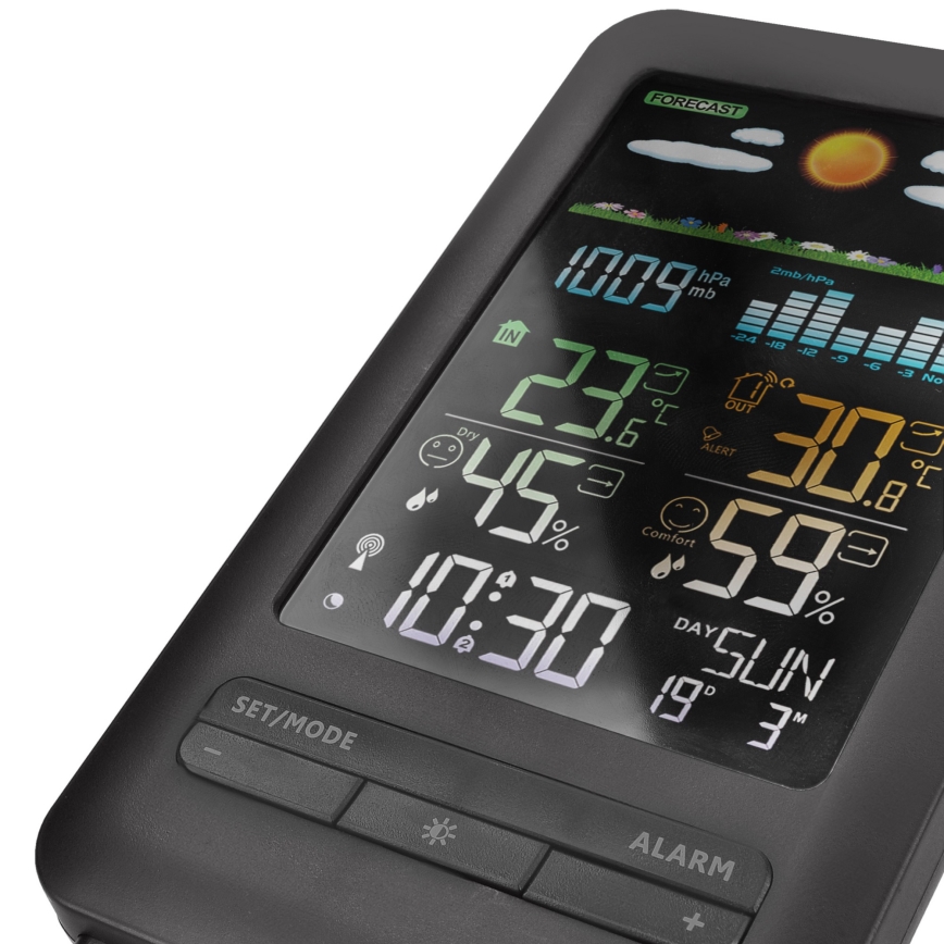 Stazione meteo con display LCD 2xAA nero