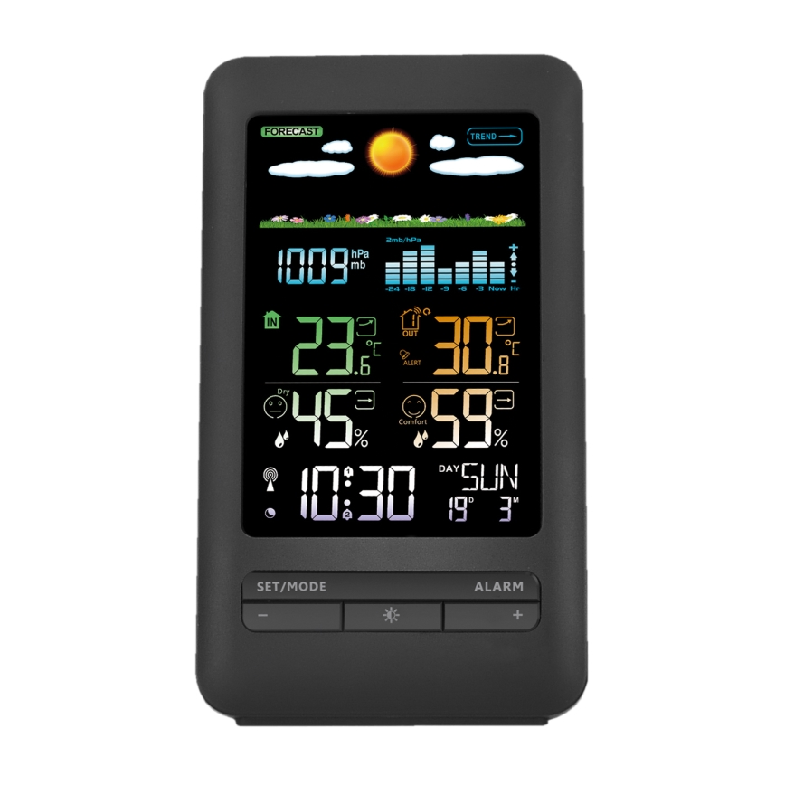 Stazione meteo con display LCD 2xAA nero