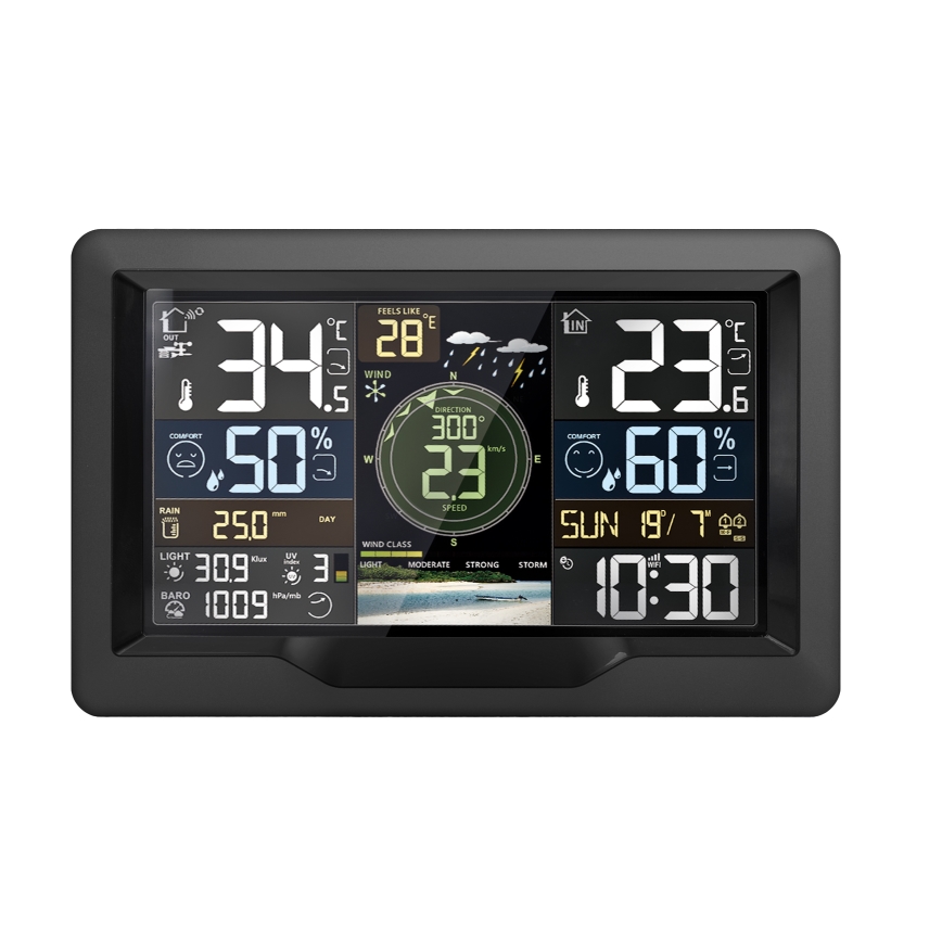 Stazione meteo professionale con display LCD a colori 2xAA Wi-Fi Tuya