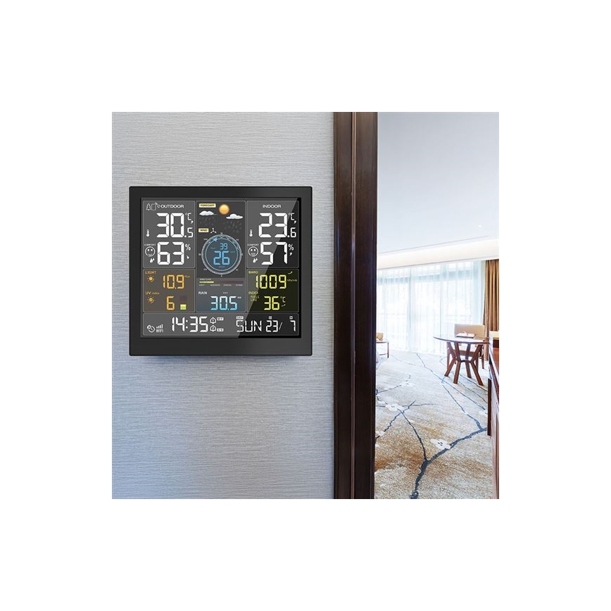 Professionelle Wetterstation mit LCD-Display 5V/2xAA + 3xAAA Wi-Fi