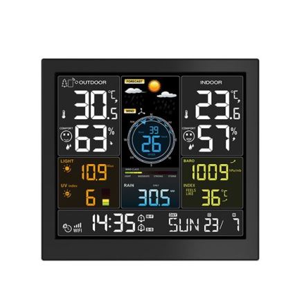 Professionelle Wetterstation mit LCD-Display 5V/2xAA + 3xAAA Wi-Fi