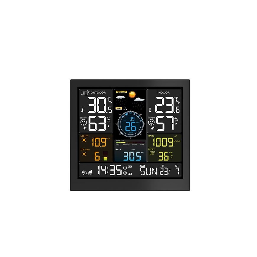 Station météo professionnelle avec écran LCD 5V/2xAA + 3xAAA Wi-Fi