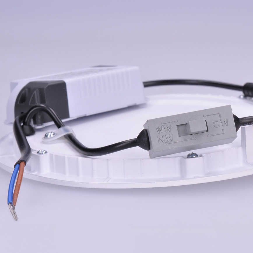 Panneau LED 12 W, 230 V, 3000/4000/6000 K, Ø 17 cm, blanc