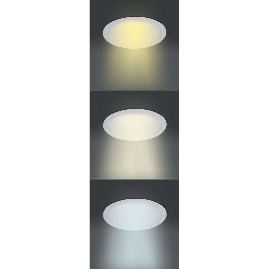 Plafoniera da incasso LED/18W/230V 3000/4000/6000K Ø 22,5 cm bianca