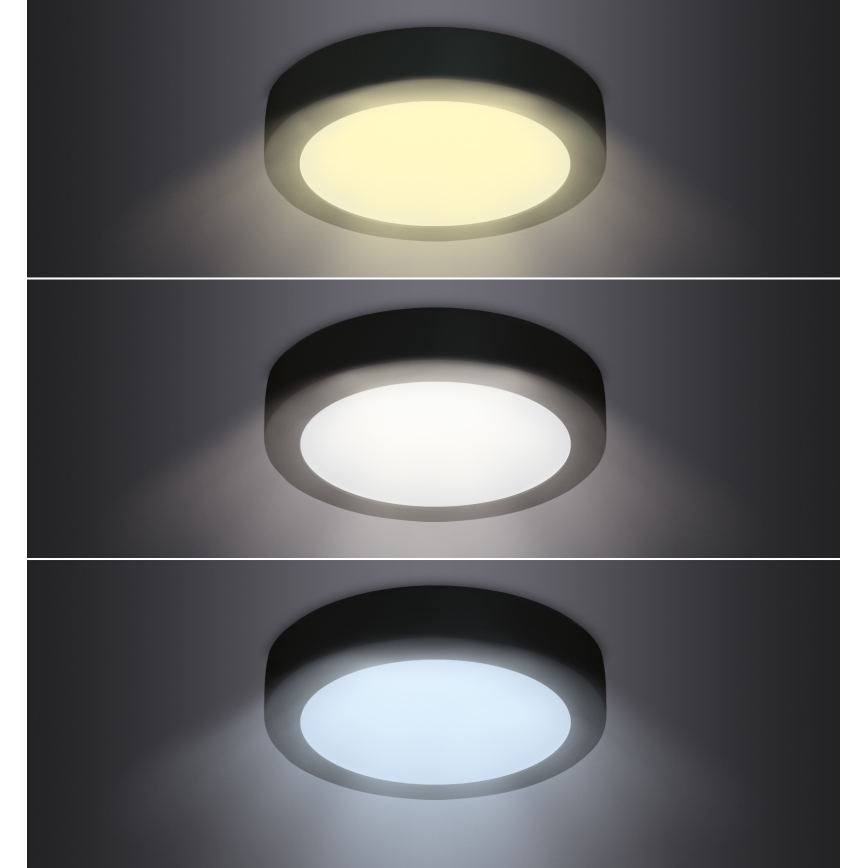 Plafoniera LED LED/12W/230V 3000/4000/6000K nero rotondo
