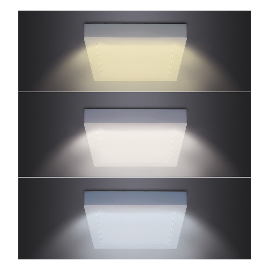 Plafonnier LED/24W/230V 3000/4000/6000K 30x30 cm blanc