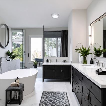 Panneau LED 2 en 1 en saillie/encastré 12W/230V 3000/4000/6000K Ø17cm IP54 argenté