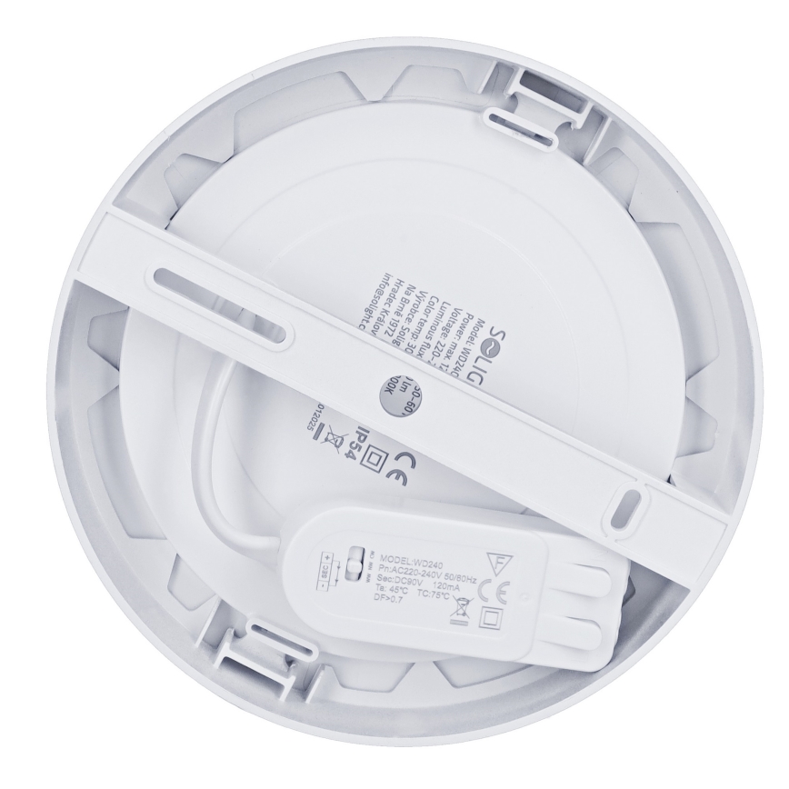 Panneau LED 2 en 1 en saillie/encastré 12W/230V 3000/4000/6000K Ø17cm IP54 argenté