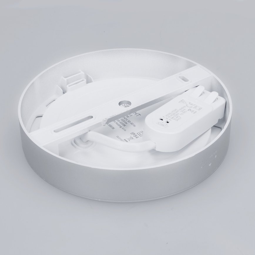 Panneau LED 2 en 1 en saillie/encastré 12W/230V 3000/4000/6000K Ø17cm IP54 argenté