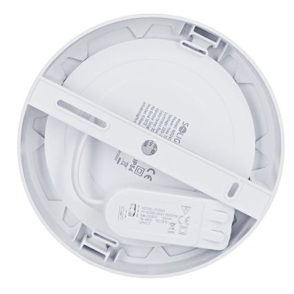Pannello LED 2-in-1 da applicare/da incasso 12W 230V 3000/4000/6000K Ø17cm IP54 Argento