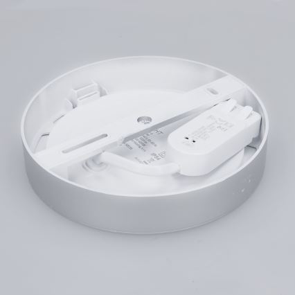 Pannello LED 2-in-1 da applicare/da incasso 12W 230V 3000/4000/6000K Ø17cm IP54 Argento