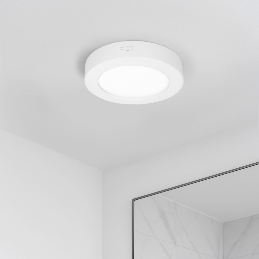 Pannello LED 2 in 1 (a plafone o ad incasso) LED/12W/230V 3000/4000/6000K Ø17 cm IP54 bianco