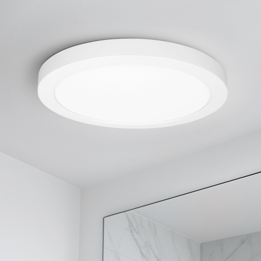 Pannello LED 2 in 1 incasso/superficie 18W/230V 3000/4000/6000K Ø 22,5 cm IP54 bianco