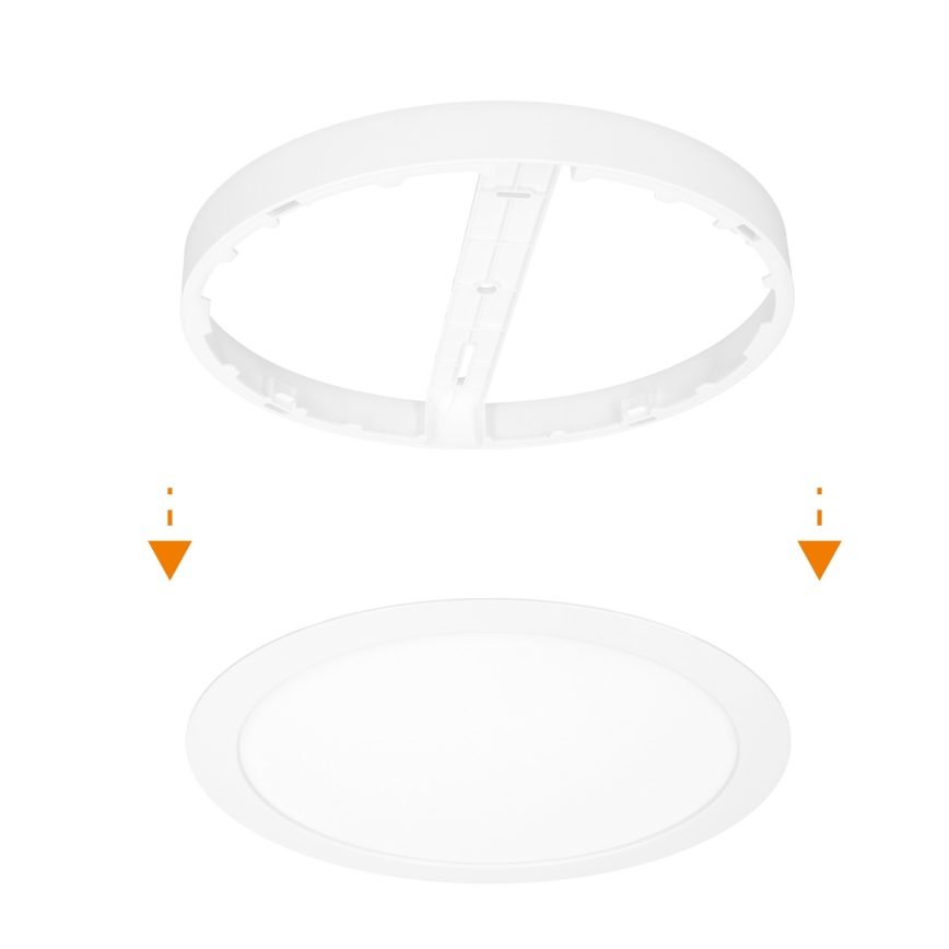 Pannello LED 2 in 1 incasso/superficie 18W/230V 3000/4000/6000K Ø 22,5 cm IP54 bianco