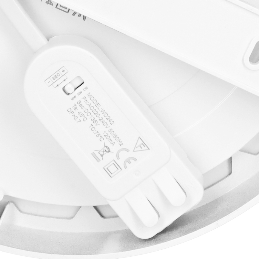 Pannello LED 2 in 1 incasso/superficie 18W/230V 3000/4000/6000K Ø 22,5 cm IP54 bianco