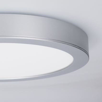 Plafoniera/pannello LED 2-in-1 a superficie/da incasso 24W/230V 3000/4000/6000K Ø 30 cm IP54 argento
