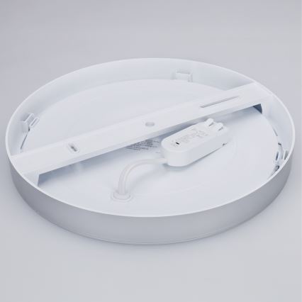 Plafoniera/pannello LED 2-in-1 a superficie/da incasso 24W/230V 3000/4000/6000K Ø 30 cm IP54 argento
