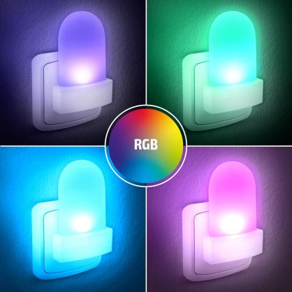 Lampada di orientamento LED RGB con sensore LED/0,5W/230V