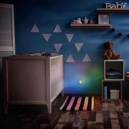Lampada di orientamento LED RGB con sensore LED/0,5W/230V