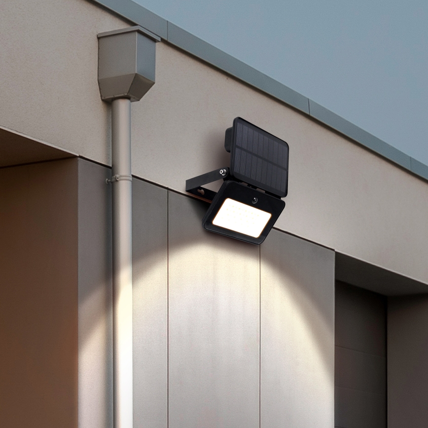 Proiettore solare LED dimmerabile con sensore di movimento e crepuscolare LED/6W/2200 mAh 3000/4000/6500K IP65