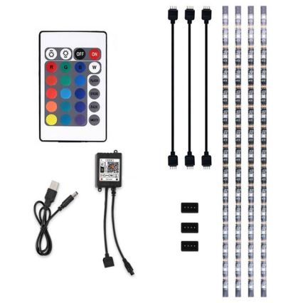 LED RGB Striscia dimmerabile per TV LED/6W/5V Wi-Fi Tuya + telecomando