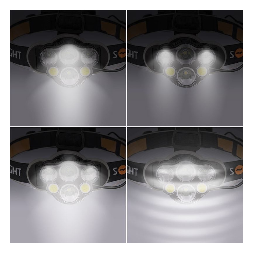 Lampada frontale LED ricaricabile LED/USB 2200mAh IP44