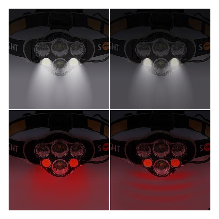 Lampada frontale LED ricaricabile LED/USB 2200mAh IP44
