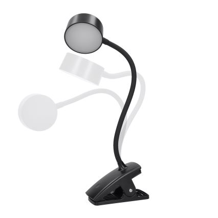 Solight WO3001-B-LED Lampada flessibile dimmerabile con clip LED/2W/5V 3000/4000/6500K nero