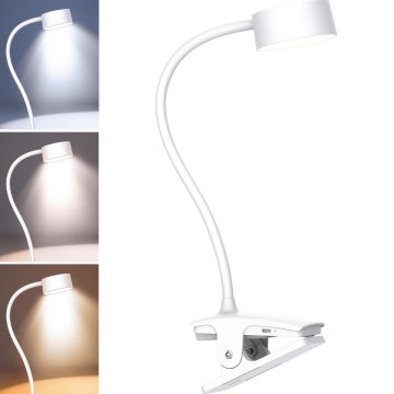 Solight WO3001-W- Lampada flessibile dimmerabile a LED con clip LED/2W/5V 3000/4000/6500K bianco
