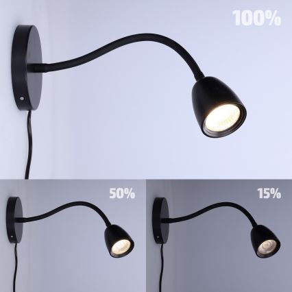 LED Lampada da parete dimmerabile LED/4W/230V nero