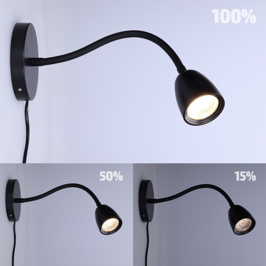 LED Lampada da parete dimmerabile LED/4W/230V nero