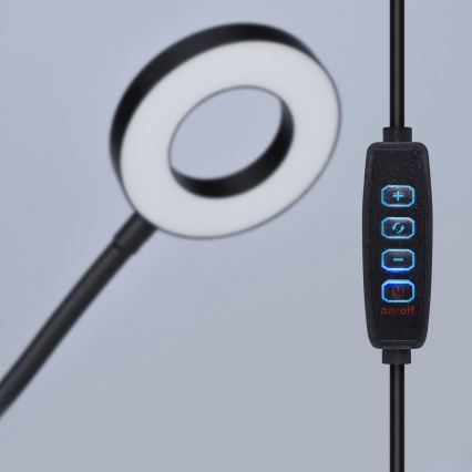 Lampada da tavolo dimmerabile a LED con morsetto LED/8W/230V 3000/4000/5000K nera