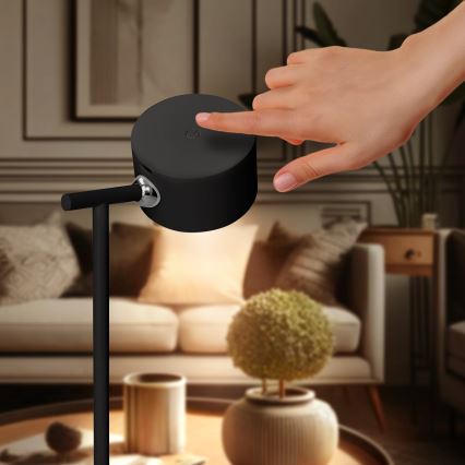 Lampada LED Dimmerabile touch ricaricabile 3in1 LED/4W/2000 mAh 3000/4000/6500K nero