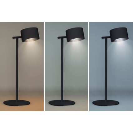Lampada LED Dimmerabile touch ricaricabile 3in1 LED/4W/2000 mAh 3000/4000/6500K nero