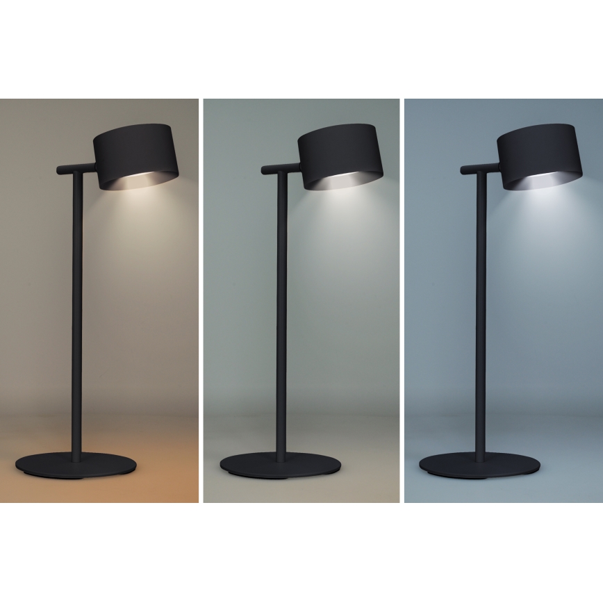 Lampada LED Dimmerabile touch ricaricabile 3in1 LED/4W/2000 mAh 3000/4000/6500K nero