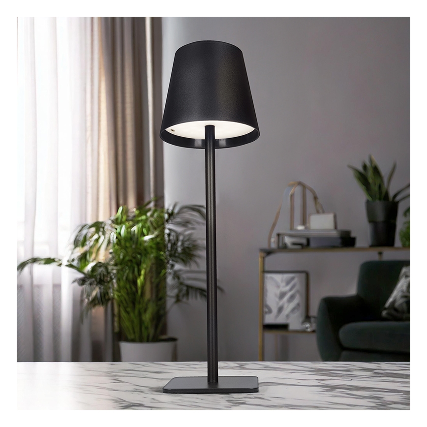 Lampada da tavolo ricaricabile a LED dimmerabile a sfioramento LUCCA LED/3,7V 3000/4000/6500K 2000 mAh nera