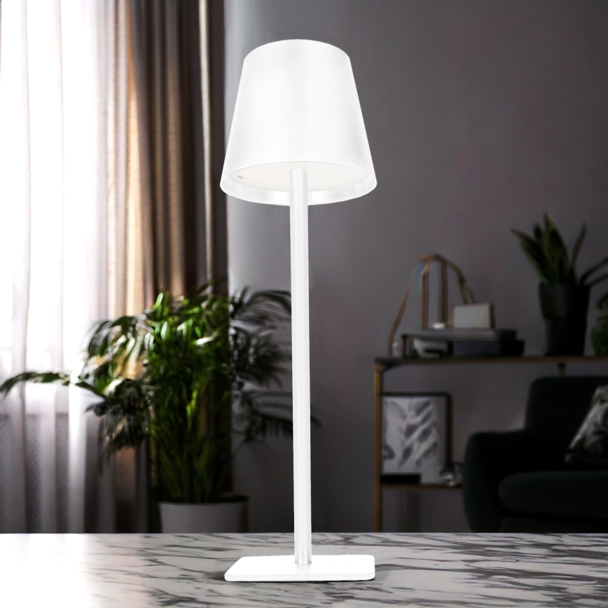 Lampe de table tactile LED rechargeable à intensité variable LUCCA LED/3,7V 3000/4000/6500K 2000 mAh blanche