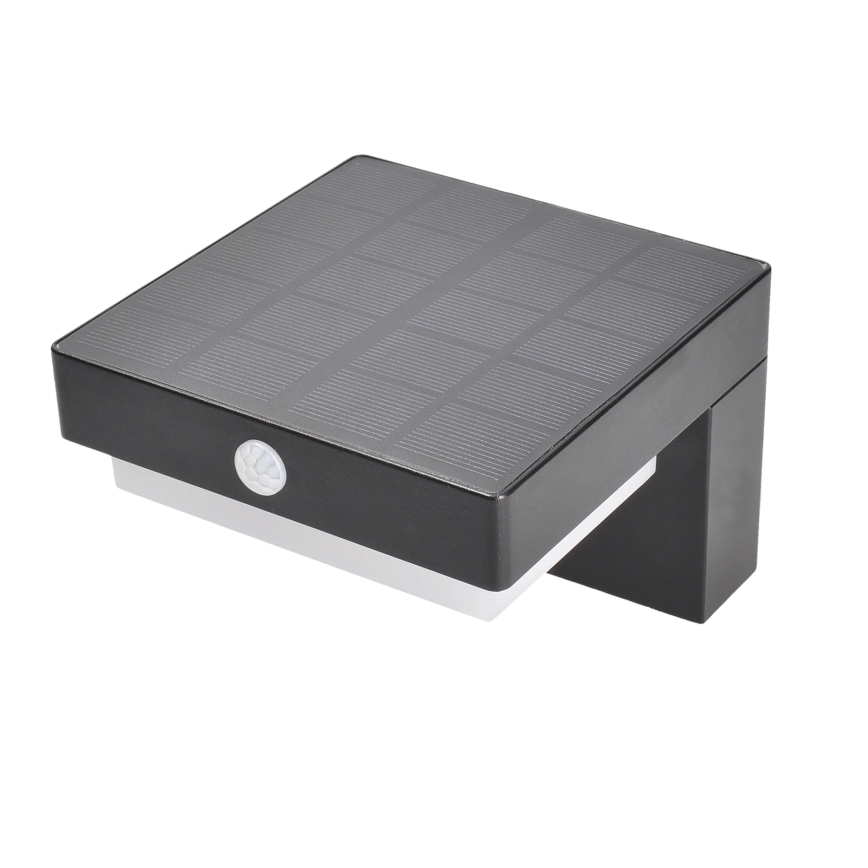 LED Applique solare con sensore di movimento e crepuscolare PALERMO LED/5W/2000 mAh IP54 nero