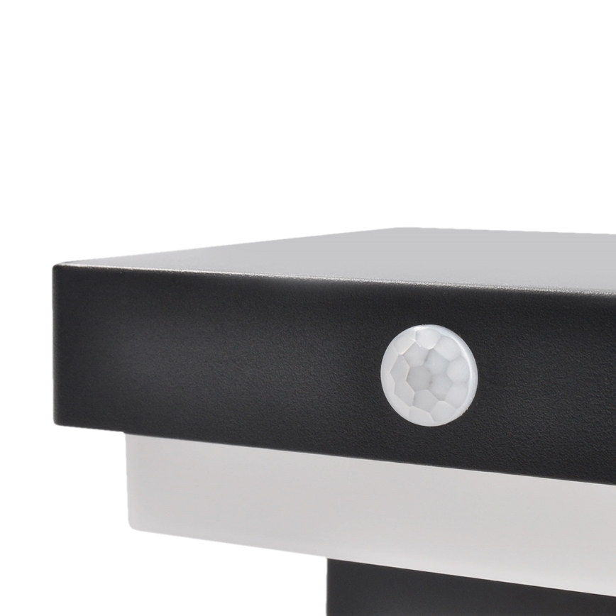 LED Applique solare con sensore di movimento e crepuscolare PALERMO LED/5W/2000 mAh IP54 nero