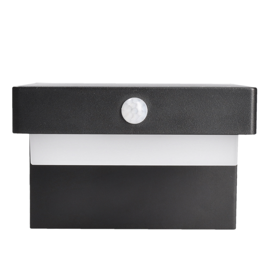 LED Applique solare con sensore di movimento e crepuscolare PALERMO LED/5W/2000 mAh IP54 nero