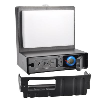 LED Applique solare con sensore di movimento e crepuscolare PALERMO LED/5W/2000 mAh IP54 nero