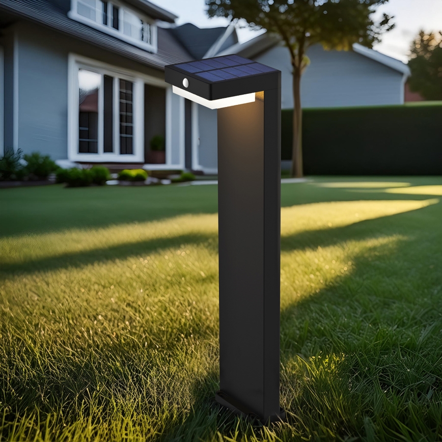 Lampada solare LED con sensore di movimento e crepuscolare PALERMO LED/5W/2000 mAh IP54 nero