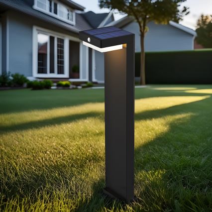 Lampe solaire avec détecteur de mouvement et de crépuscule PALERMO LED/5W/2000 mAh IP54 noir