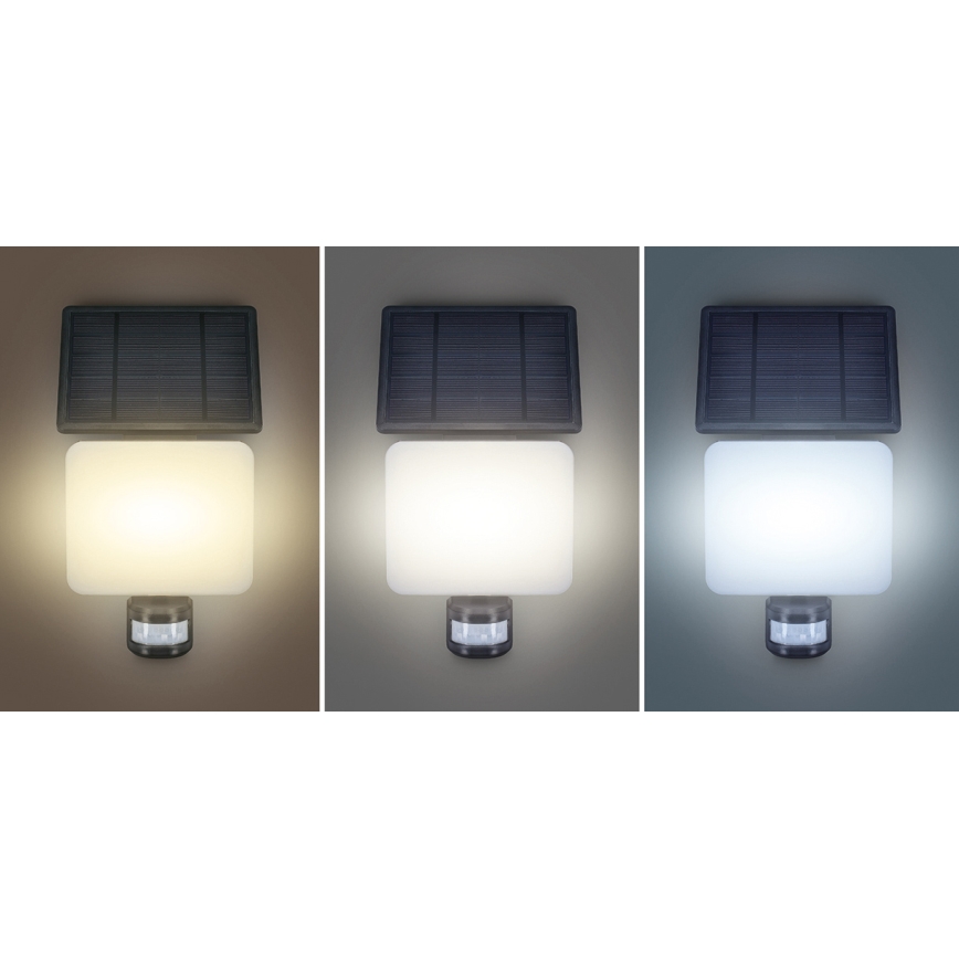 LED Proiettore solare con sensore di movimento LED/11W/3,7V 4400mAh 3000K/4000K/6500K IP54
